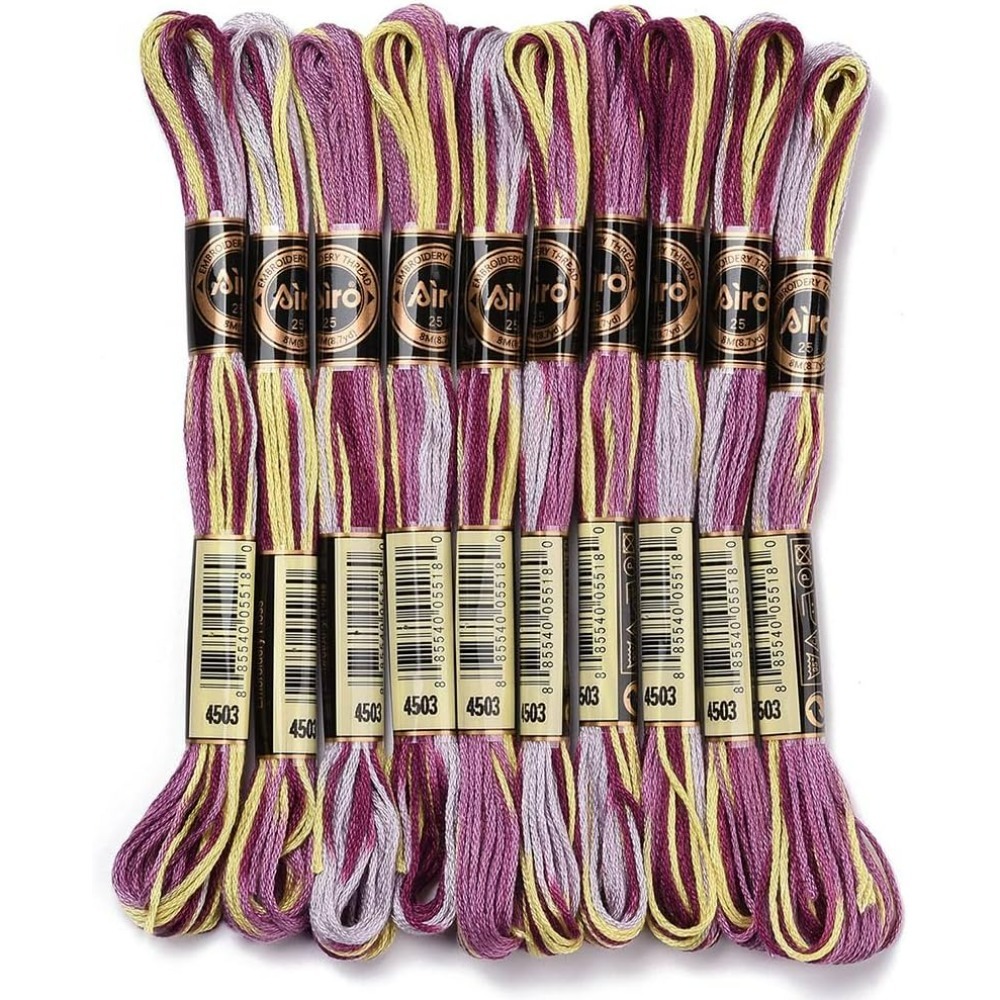 Embroidery Floss Thread - 6 fios roxo variegado bordado fio