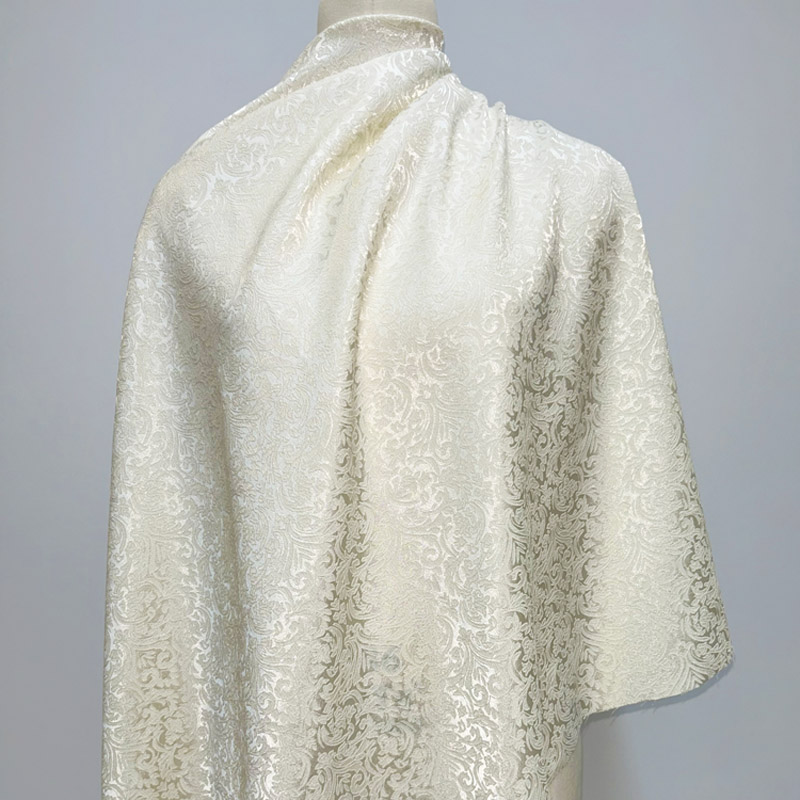 Textile Sewing Patterns - Brocado jacquard damasco bege pré-cortado, padrão