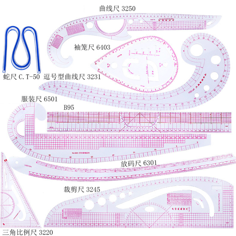 Textile Sewing Patterns - 5/6/9 pçs conjunto kit de régua