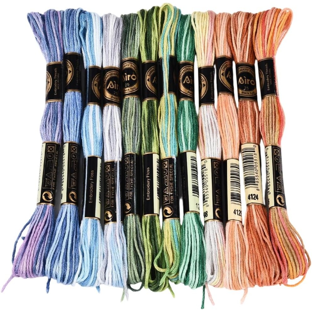 Embroidery Floss Thread - 12 Meadas de Linha de Bordar