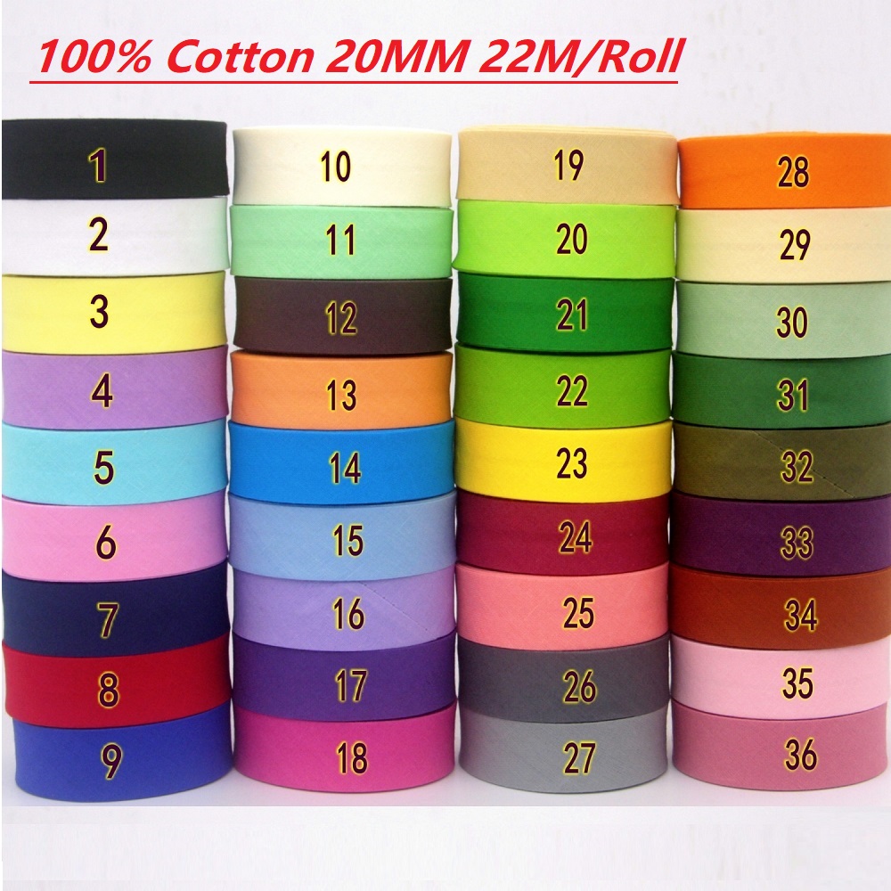 Binding Tape Bias - Fita de Viés 100% Algodão, 22m/Rolo,