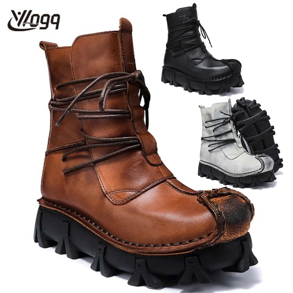 Sewing Latex - Botas de caveira de couro genuíno