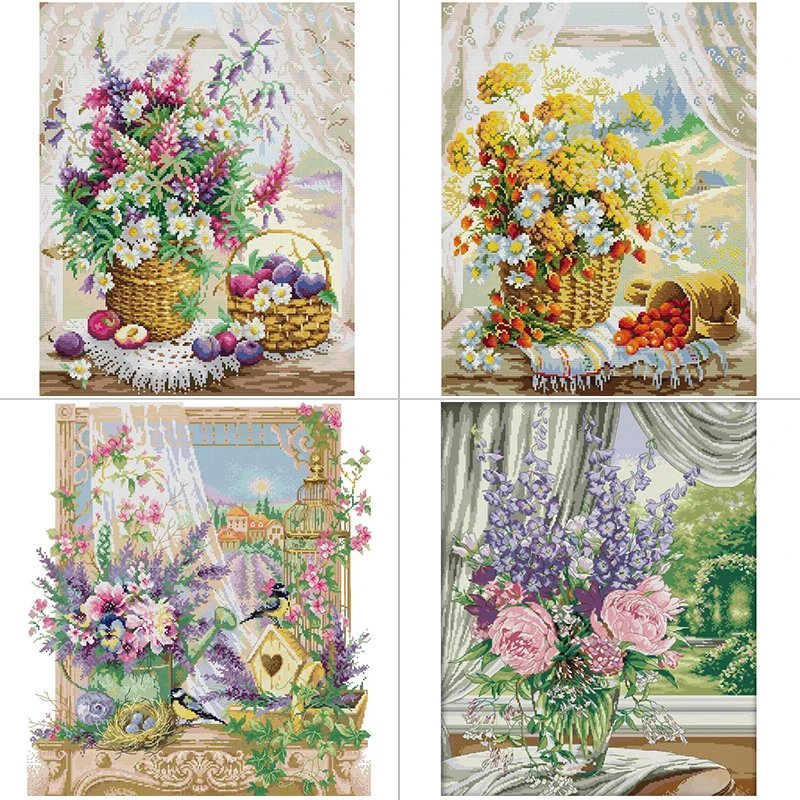 Padrões Floral Ponto Cruz Kit  - Textile Sewing Patterns avaliação e preço