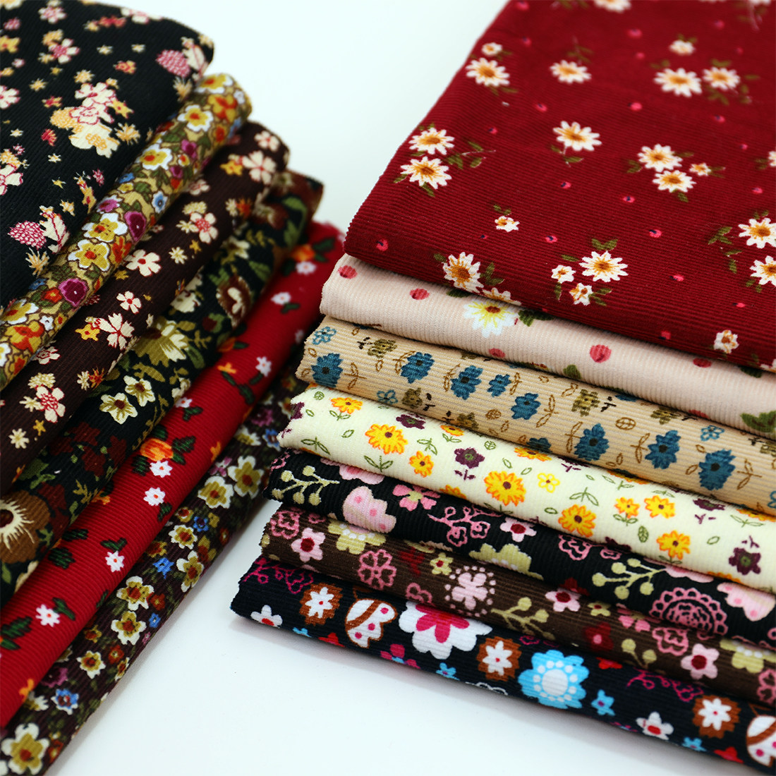 Tecido de veludo cotelê com es - Textile Sewing Patterns avaliação e preço