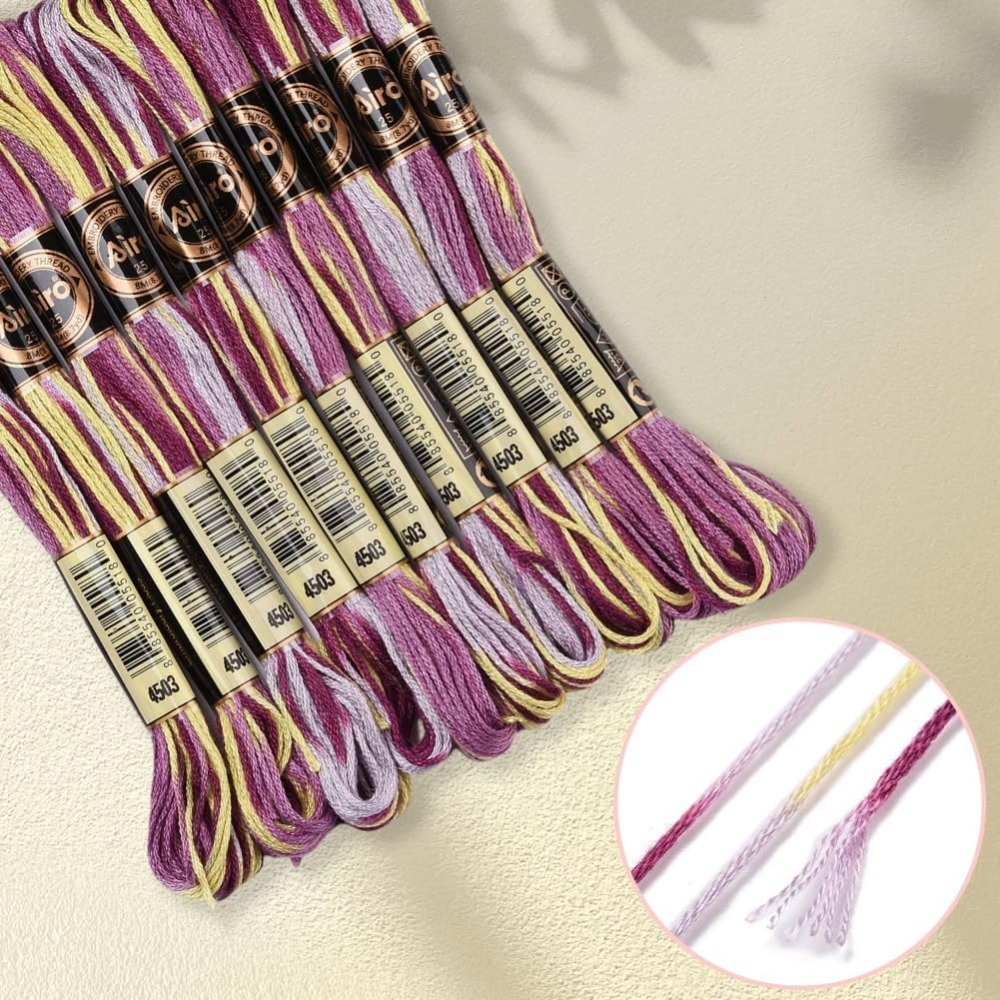 6 fios roxo variegado bordado  - Embroidery Floss Thread avaliação e preço