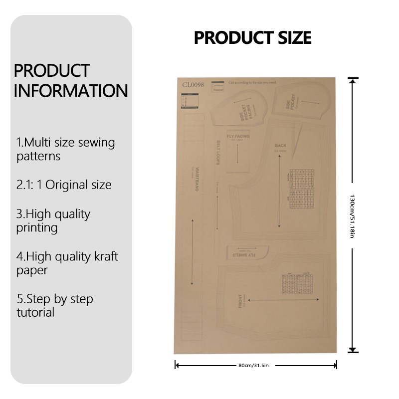Padrões de costura para shorts - Textile Sewing Patterns avaliação e preço
