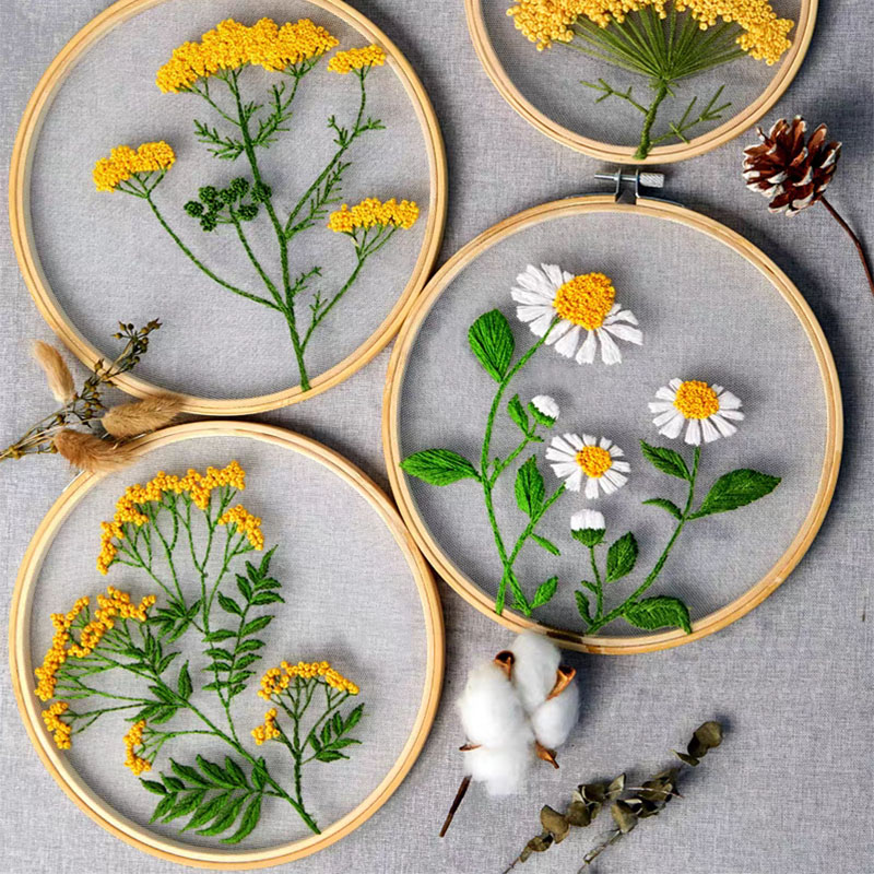 Diy conjunto de bordado flores - Textile Sewing Patterns avaliação e preço
