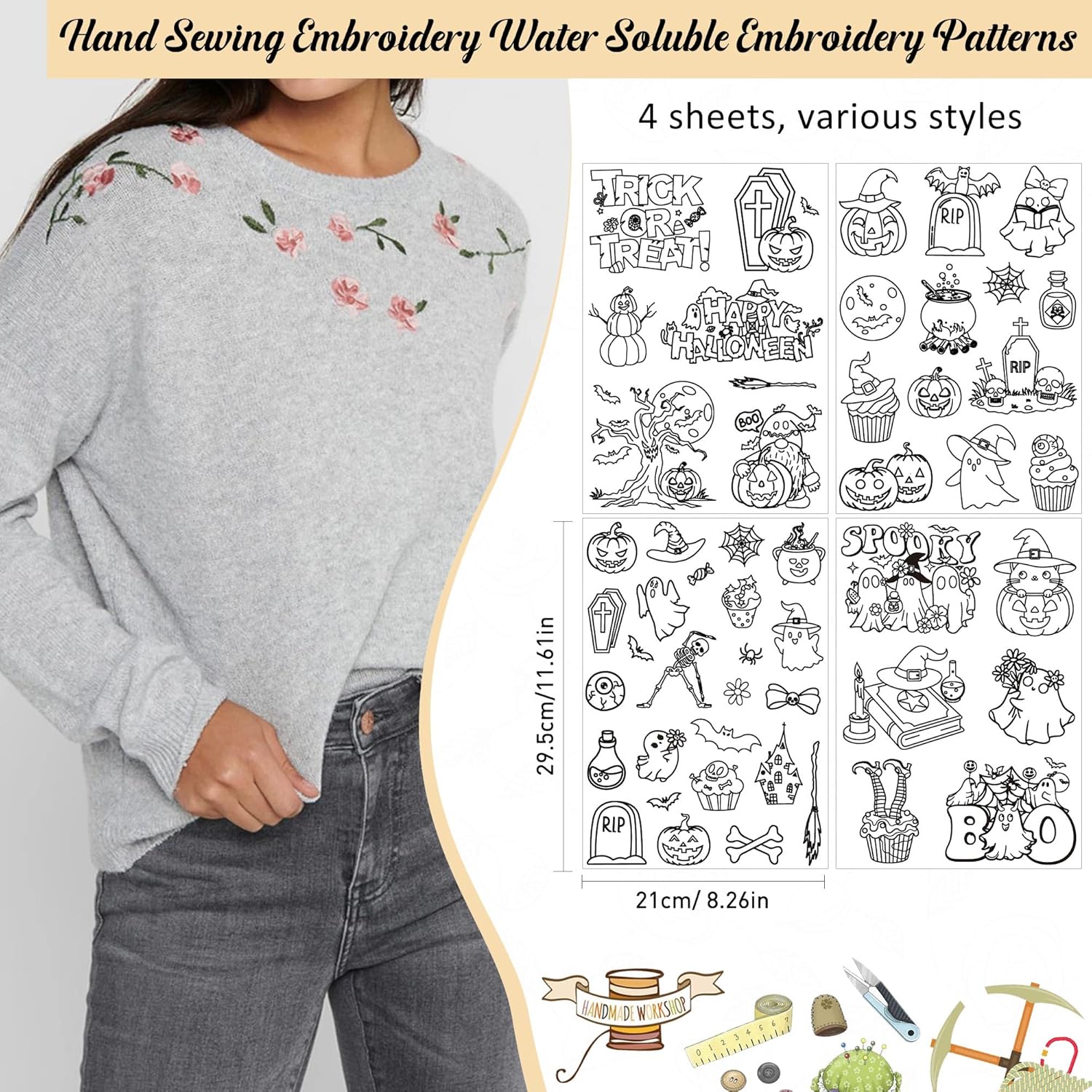 Padrão de bordado estabilizado - Textile Sewing Patterns avaliação e preço