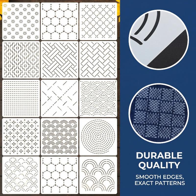 Conjunto de Estênceis para Bor - Textile Sewing Patterns avaliação e preço